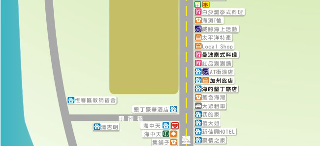 墾丁街道圖