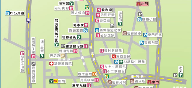 恆春街道圖