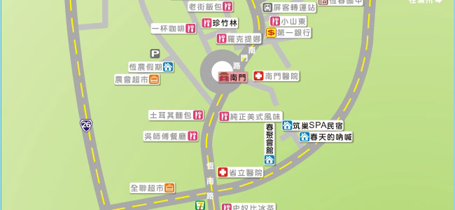 恆春街道圖